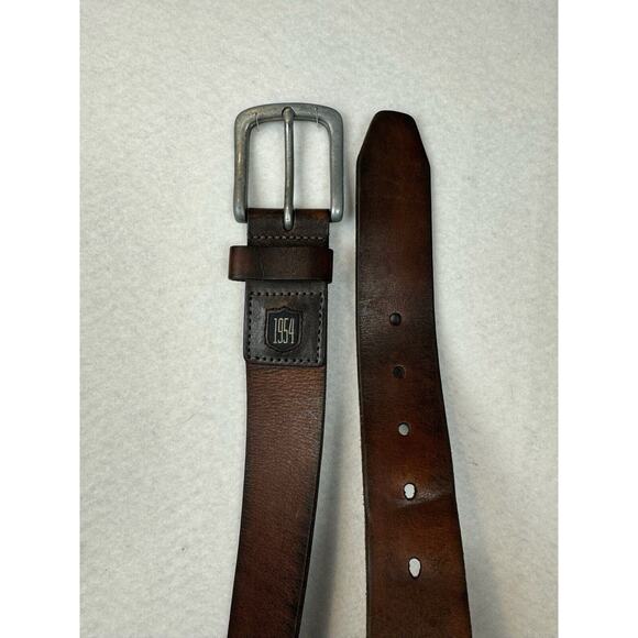 Fossil Brown Genuine Leather Belt 1954 Style Men's Size 38 - Picture 9 of 10